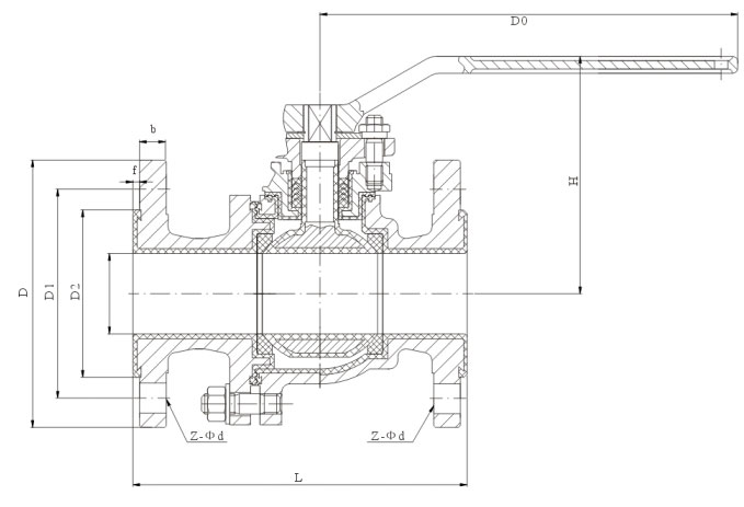 F46衬里球阀示意图