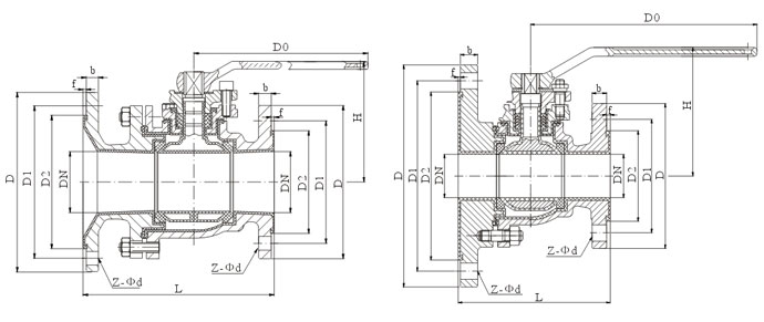 F46衬里放料阀示意图