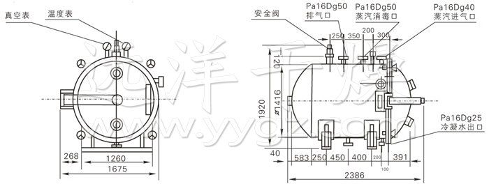圆形静态真空干燥机结构示意图 圆形静态真空干燥机结构示意图