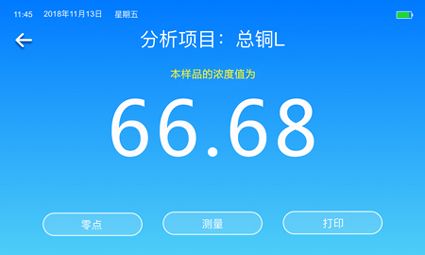 水质检测仪检测结果显示