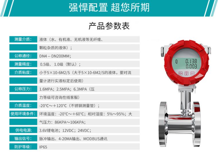 涡轮流量计参数要求