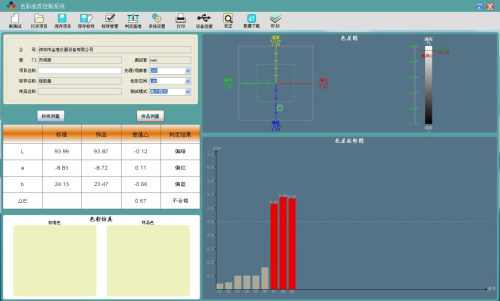 金准JZ-350色彩色差计软件界面