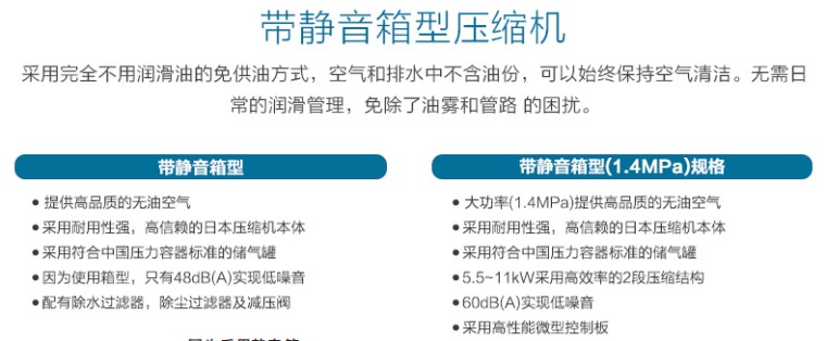 岩田CFPJ110-14无油空气压缩机特点